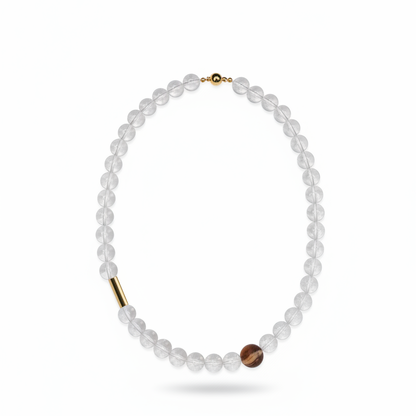 Pure Isle • White Crystal Gongmu Magnetic Necklace & Bracelet
