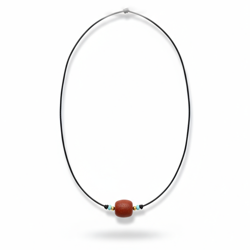 Crimson Flow • Red Agate Pull-Out Clavicle Chain