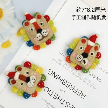 Handmade Felt Lion Brooch – Cute Cartoon Pin