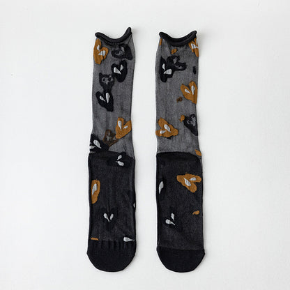 Sheer Crystal Crew Socks – Japanese Style Asymmetrical Socks