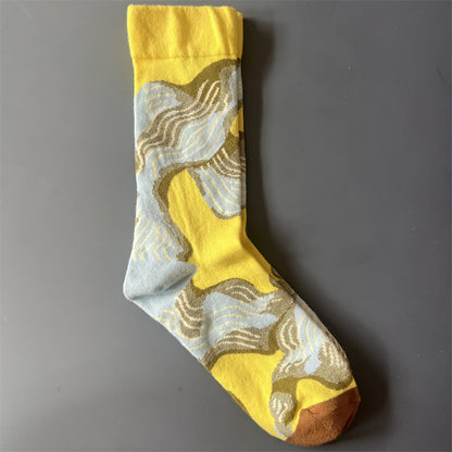 Art Pattern Crew Socks – Vintage Oil Painting Style Socks