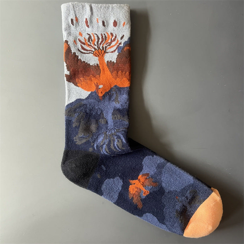 Art Pattern Crew Socks – Vintage Oil Painting Style Socks