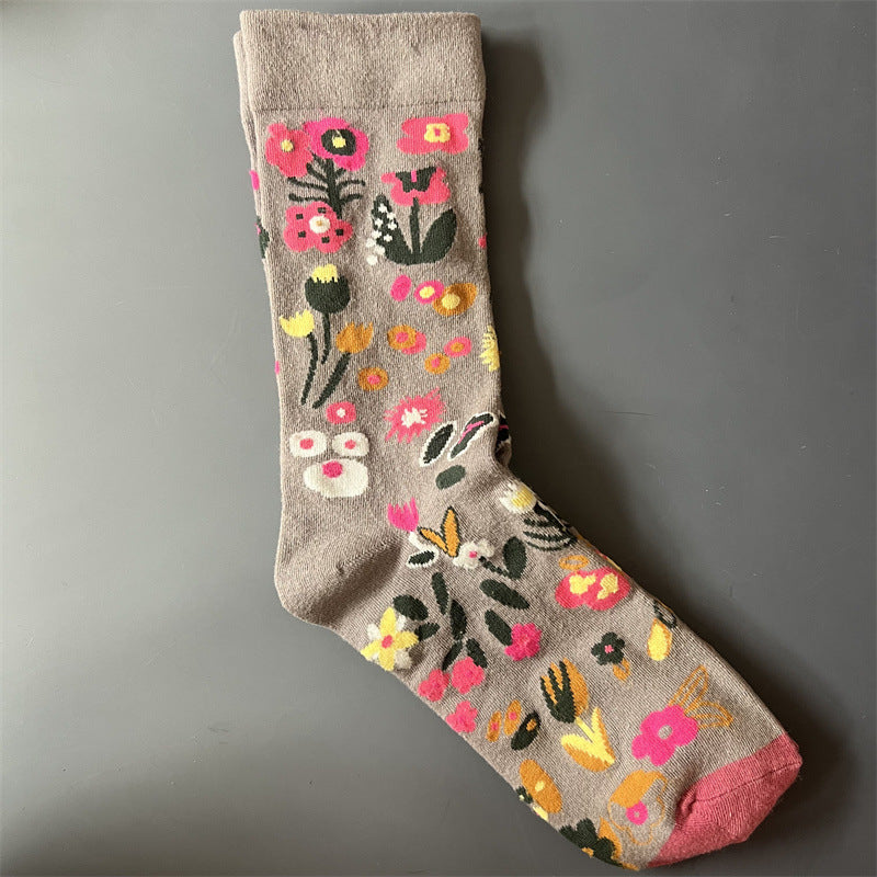Art Pattern Crew Socks – Vintage Oil Painting Style Socks