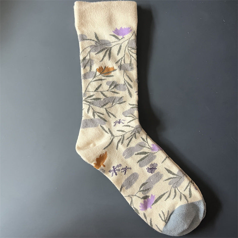 Art Pattern Crew Socks – Vintage Oil Painting Style Socks