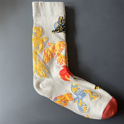 Art Pattern Crew Socks – Vintage Oil Painting Style Socks
