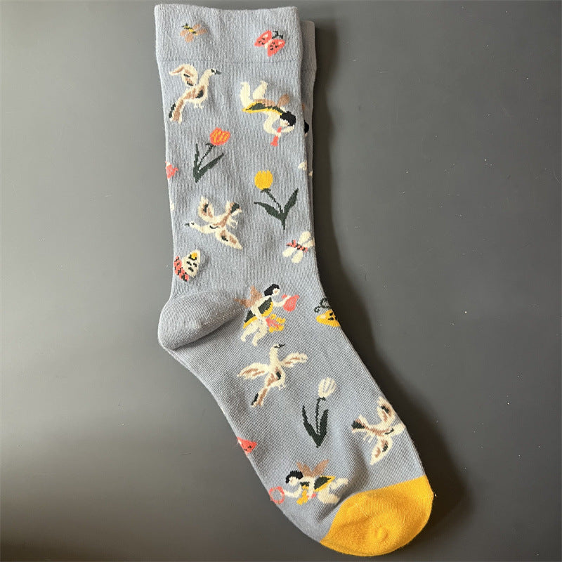 Art Pattern Crew Socks – Vintage Oil Painting Style Socks