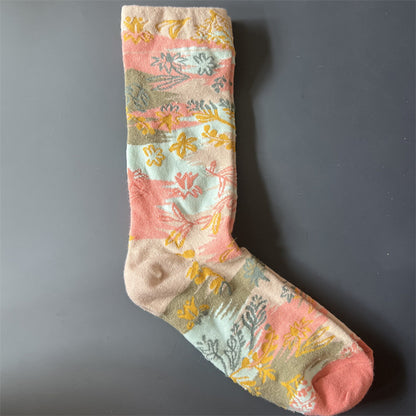 Art Pattern Crew Socks – Vintage Oil Painting Style Socks