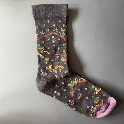 Art Pattern Crew Socks – Vintage Oil Painting Style Socks