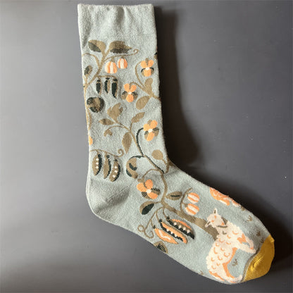 Art Pattern Crew Socks – Vintage Oil Painting Style Socks