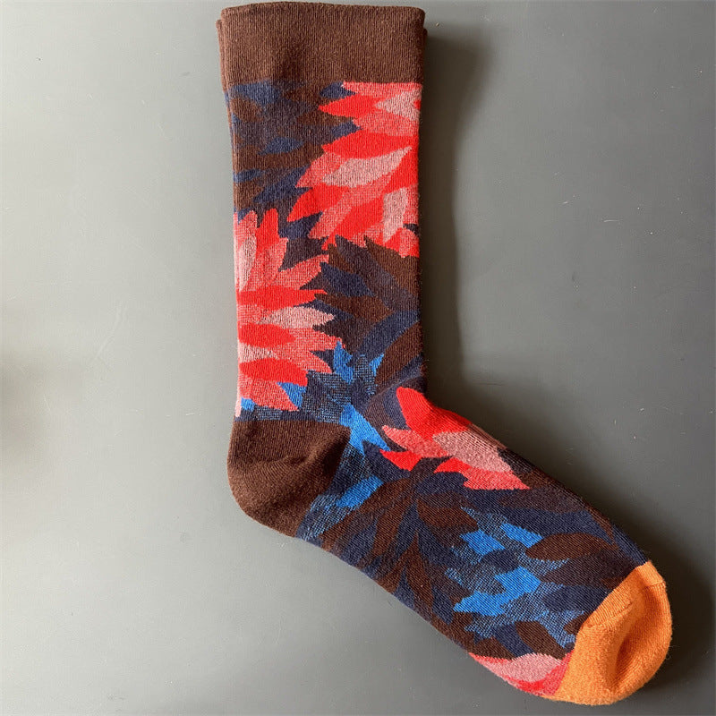 Art Pattern Crew Socks – Vintage Oil Painting Style Socks