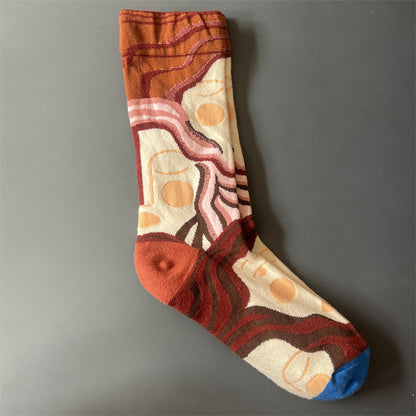 Art Pattern Crew Socks – Vintage Oil Painting Style Socks