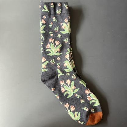 Art Pattern Crew Socks – Vintage Oil Painting Style Socks