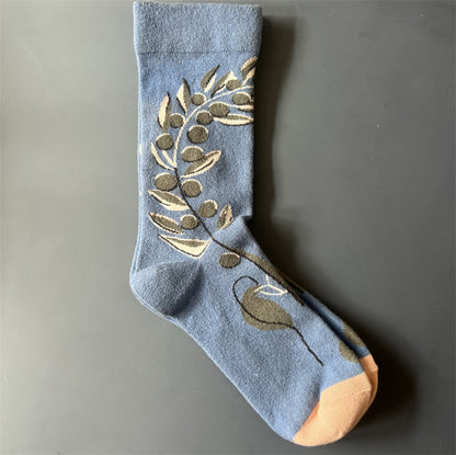 Art Pattern Crew Socks – Vintage Oil Painting Style Socks