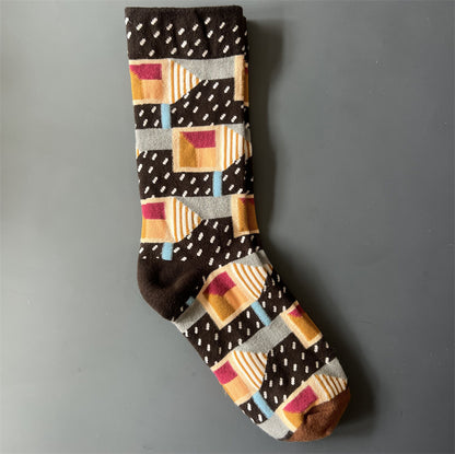 Art Pattern Crew Socks – Vintage Oil Painting Style Socks