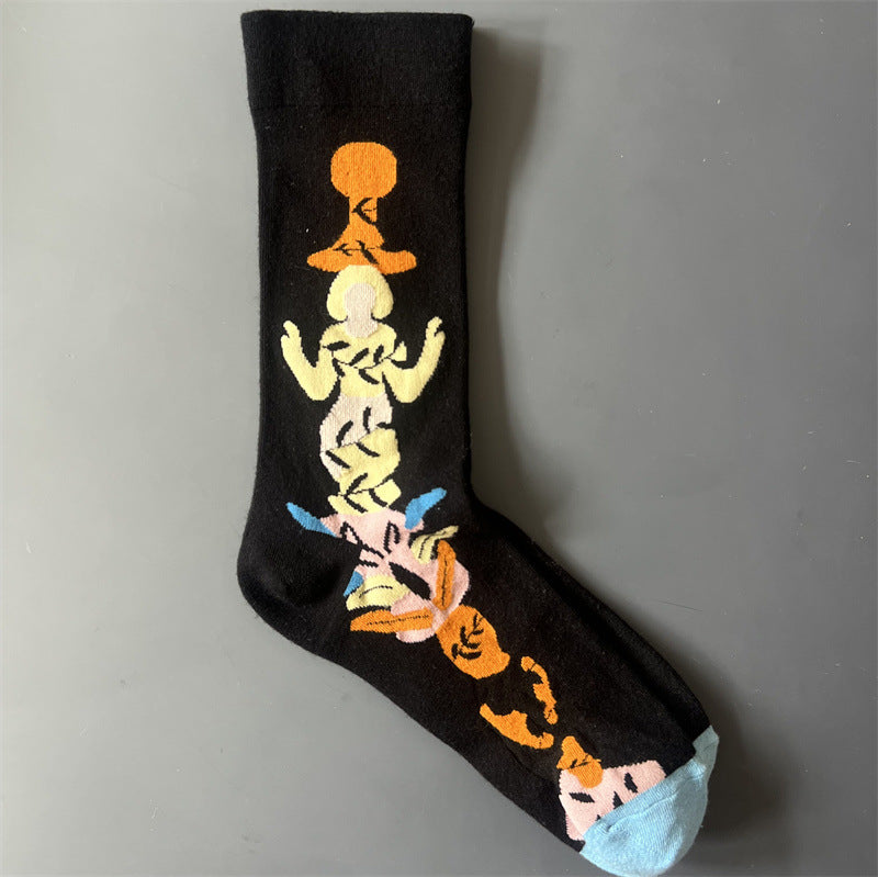 Art Pattern Crew Socks – Vintage Oil Painting Style Socks