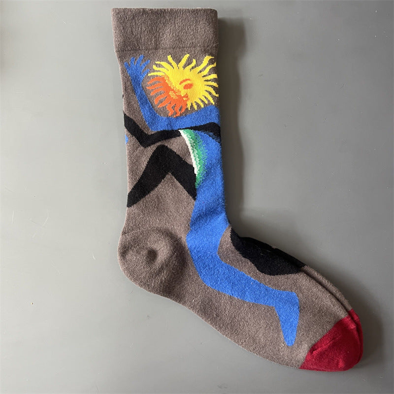 Art Pattern Crew Socks – Vintage Oil Painting Style Socks