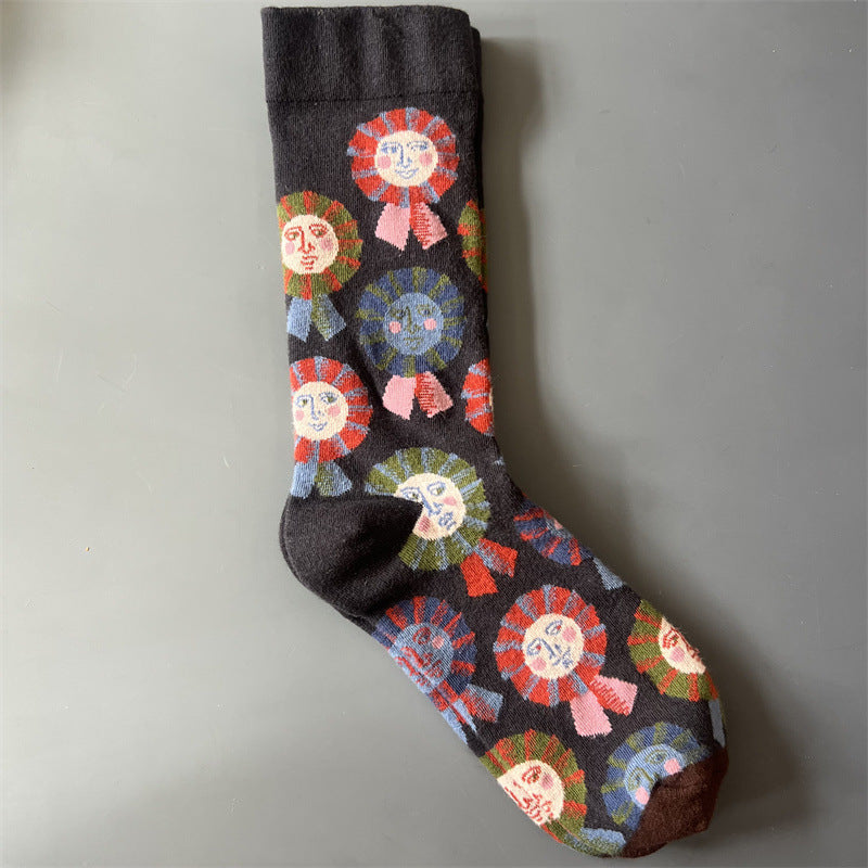 Art Pattern Crew Socks – Vintage Oil Painting Style Socks