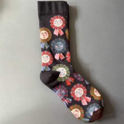 Art Pattern Crew Socks – Vintage Oil Painting Style Socks