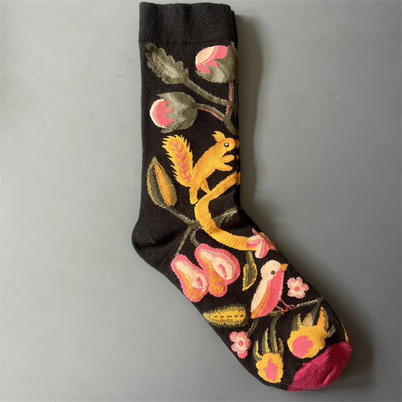 Art Pattern Crew Socks – Vintage Oil Painting Style Socks