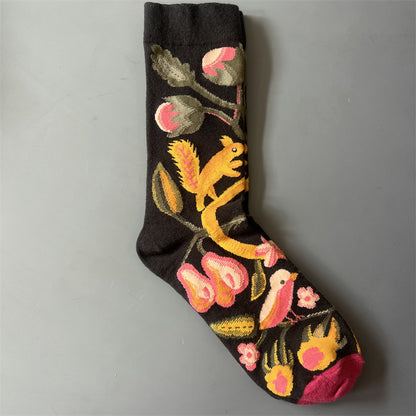 Art Pattern Crew Socks – Vintage Oil Painting Style Socks