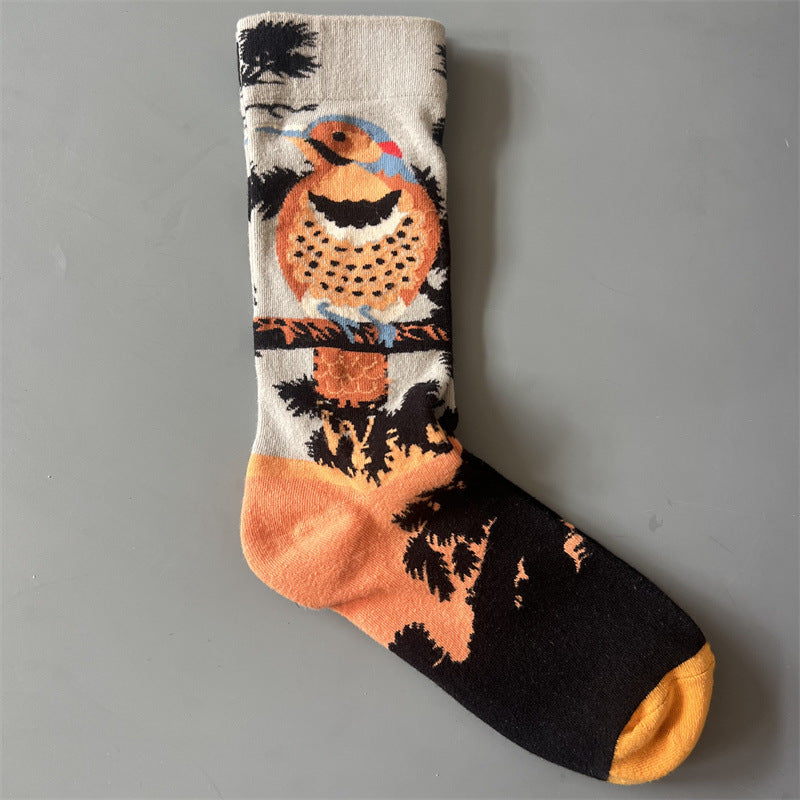 Art Pattern Crew Socks – Vintage Oil Painting Style Socks