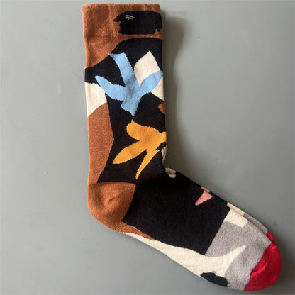 Art Pattern Crew Socks – Vintage Oil Painting Style Socks