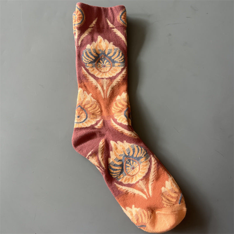Art Pattern Crew Socks – Vintage Oil Painting Style Socks