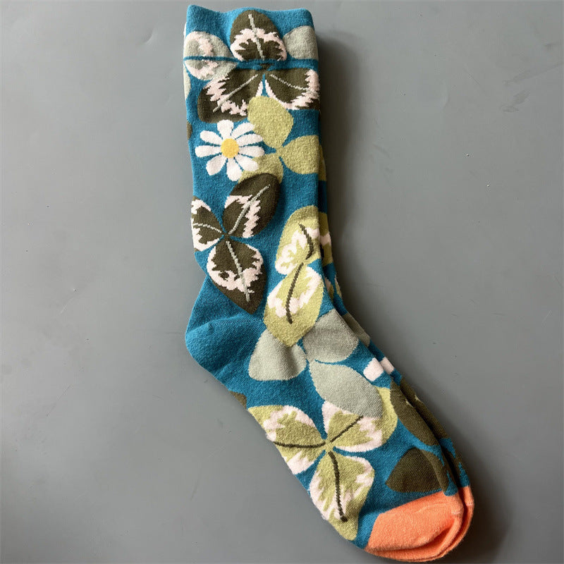 Art Pattern Crew Socks – Vintage Oil Painting Style Socks