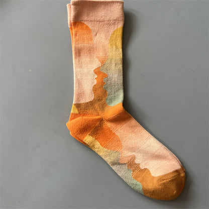 Art Pattern Crew Socks – Vintage Oil Painting Style Socks