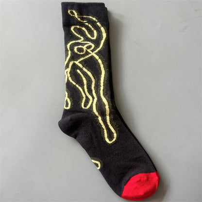 Art Pattern Crew Socks – Vintage Oil Painting Style Socks