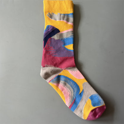 Art Pattern Crew Socks – Vintage Oil Painting Style Socks