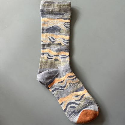 Art Pattern Crew Socks – Vintage Oil Painting Style Socks