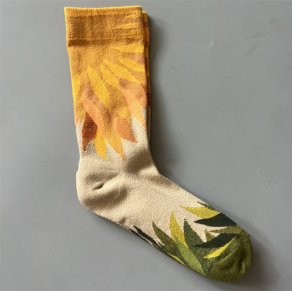 Art Pattern Crew Socks – Vintage Oil Painting Style Socks