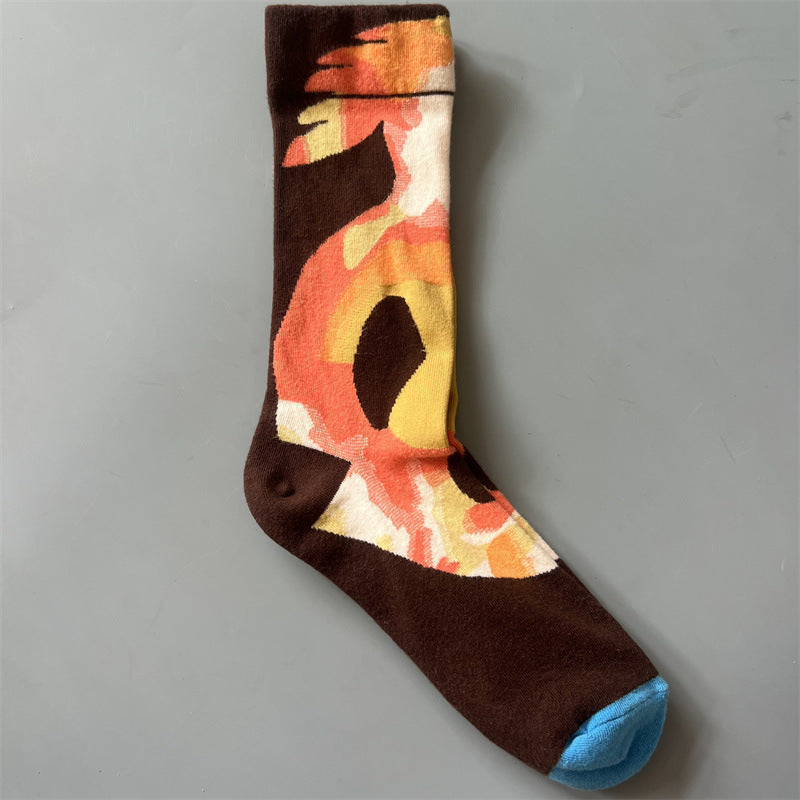 Art Pattern Crew Socks – Vintage Oil Painting Style Socks