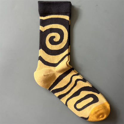 Art Pattern Crew Socks – Vintage Oil Painting Style Socks