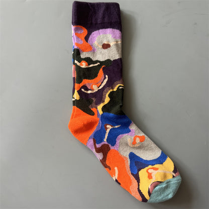 Art Pattern Crew Socks – Vintage Oil Painting Style Socks