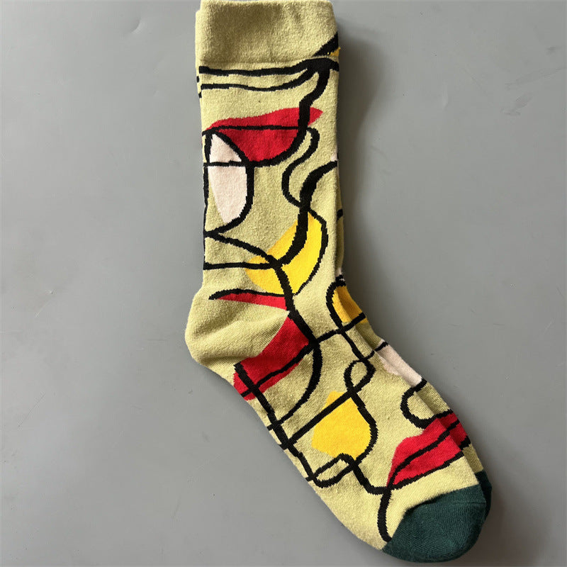 Art Pattern Crew Socks – Vintage Oil Painting Style Socks