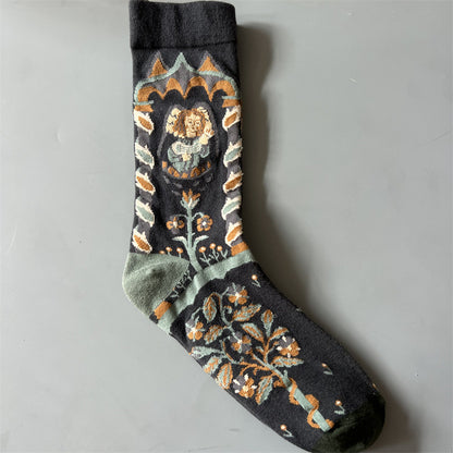 Art Pattern Crew Socks – Vintage Oil Painting Style Socks
