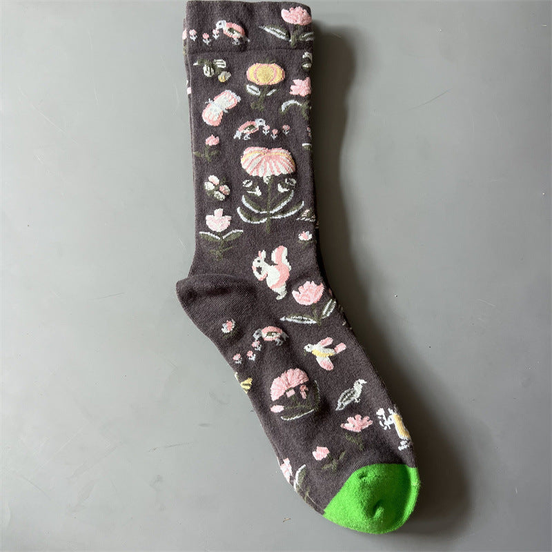 Art Pattern Crew Socks – Vintage Oil Painting Style Socks