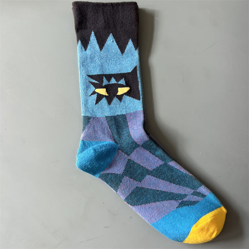 Art Pattern Crew Socks – Vintage Oil Painting Style Socks
