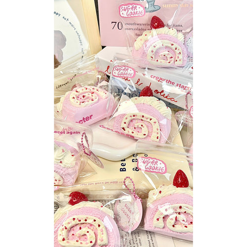 Strawberry Swiss Roll Squishy – Slow Rising Sensory Stress Relief Toy