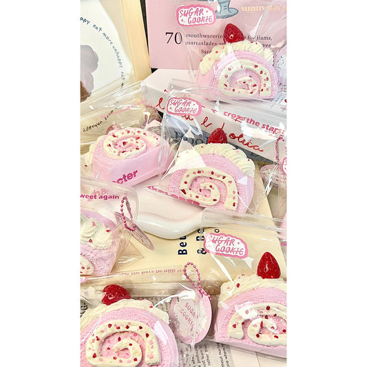 Strawberry Swiss Roll Squishy – Slow Rising Sensory Stress Relief Toy