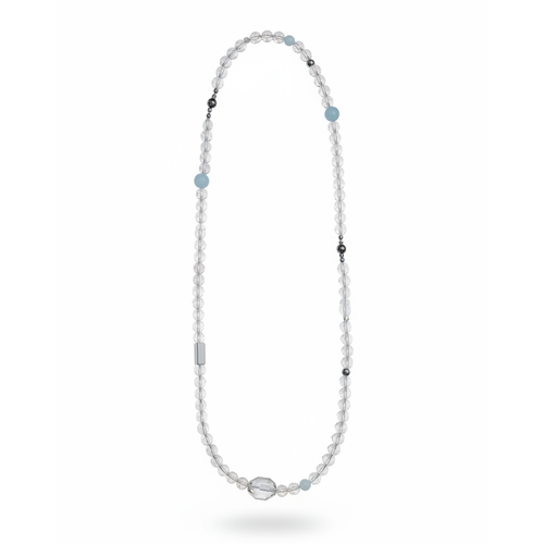 Pure Isle • White Crystal Aquamarine Magnetic Necklace & Bracelet