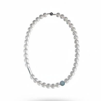 Pure Isle • White Crystal Aquamarine Magnetic Necklace & Bracelet