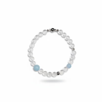 Pure Isle • White Crystal Aquamarine Magnetic Necklace & Bracelet