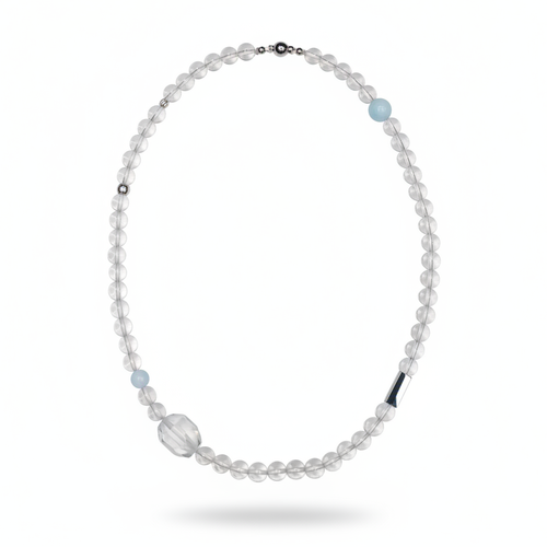 Pure Isle • White Crystal Magnetic Necklace With Irregular Beads