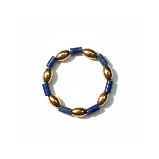 Lapis Lazuli Tube Bead Ring