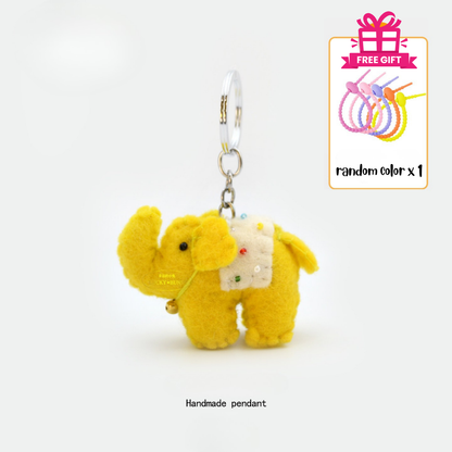 Nepalese handmade wool felt lucky elephant charm