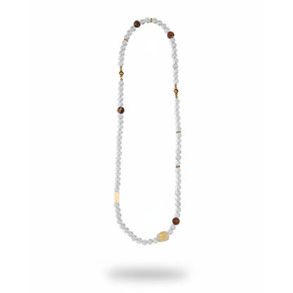 Pure Isle • White Crystal Gongmu Magnetic Necklace & Bracelet