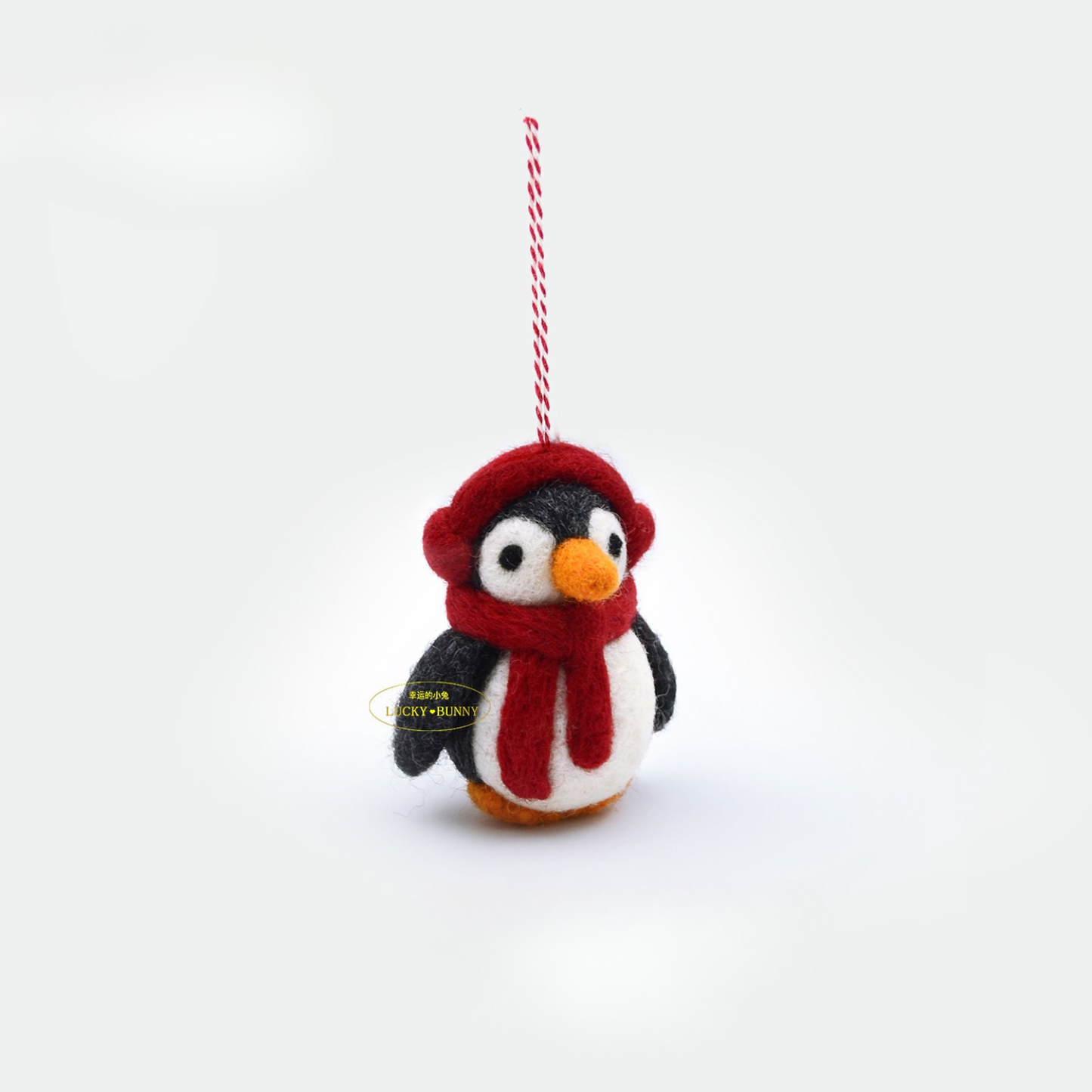 Nepalese Handmade Wool Felt Pendant Charms - Cute Penguin
